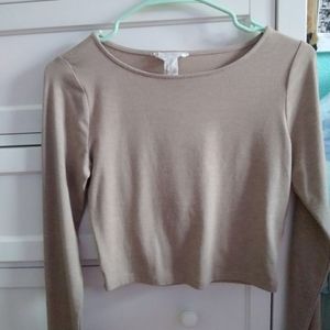 Beige nude color long sleeve t shirt forever 21